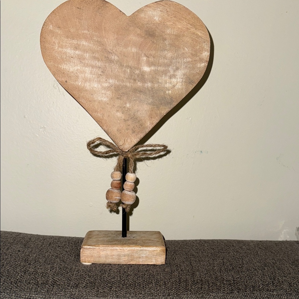 Rustic Wooden Heart stand  Sculpture